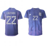 Fotbalové Dres Argentina Lautaro Martinez #22 Venkovní MS 2022 Krátký Rukáv
